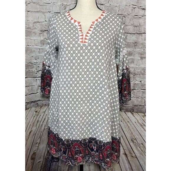 Umgee Women’s Mini Dress Boho Embroidered Neckline Size S - Picture 1 of 5